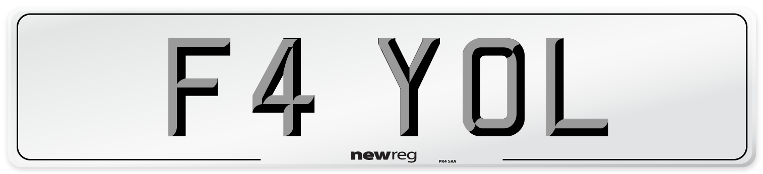 F4 YOL Number Plate from New Reg